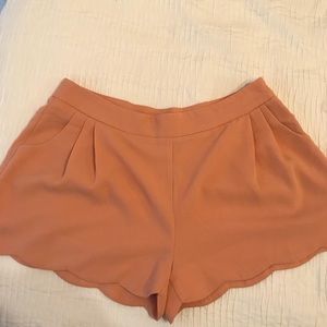Peach high waisted shorts